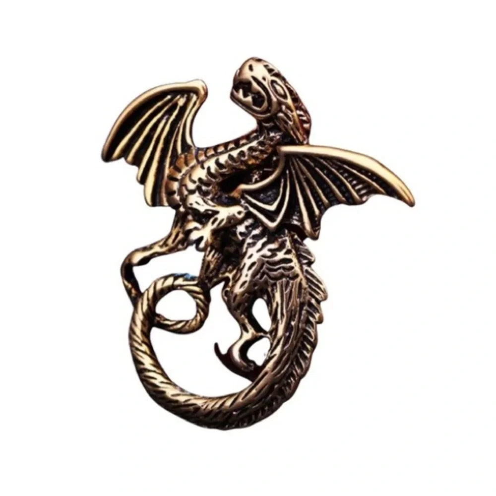 Crystal Rhinestone Dragon Suit Lapel Pin Badge for Men Accessories Jewelry